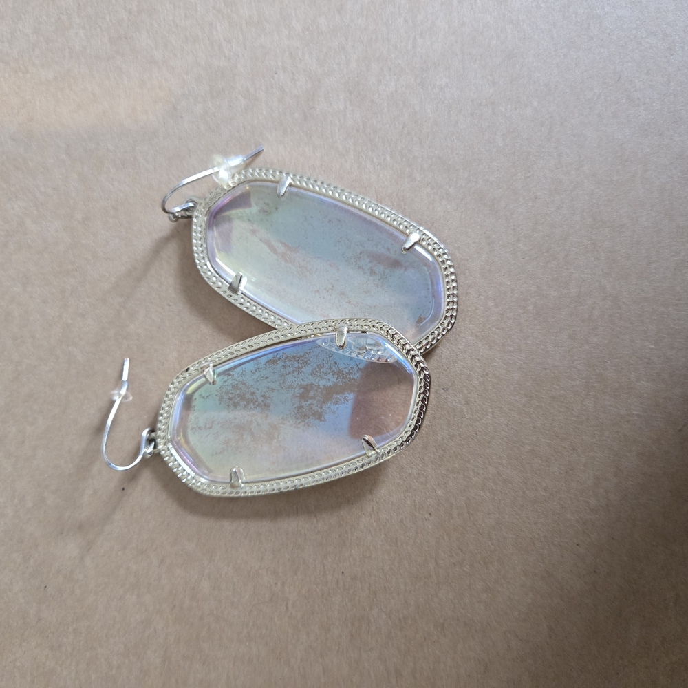 Elegant Silver and Iridescent Earrings